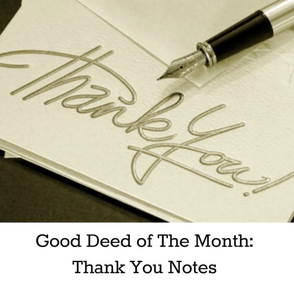 Good Deed Of The Month Thank You Notes Good In Deed Charity Support Partner