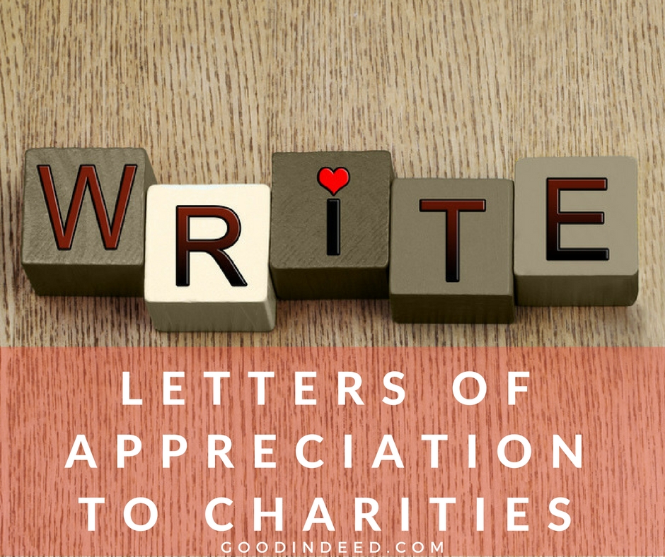 Write Letters of Appreciation to Charities