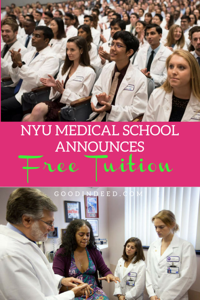 NYU Offers Free Tuition For Medical School - Good In Deed - Charity ...